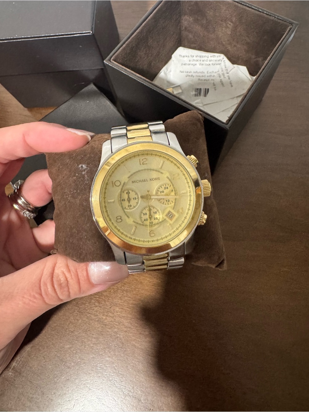 Michael Kors Gold and Silver Men’s Chronograph Bracelet Watch